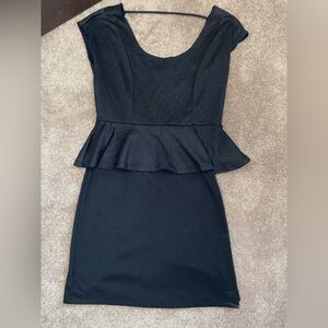 Elegant Black Peplum Dress
